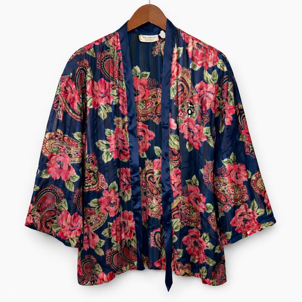 Vintage 90s Victoria's Secret Gold Label Oversized Floral Paisley Sleep Shirt M